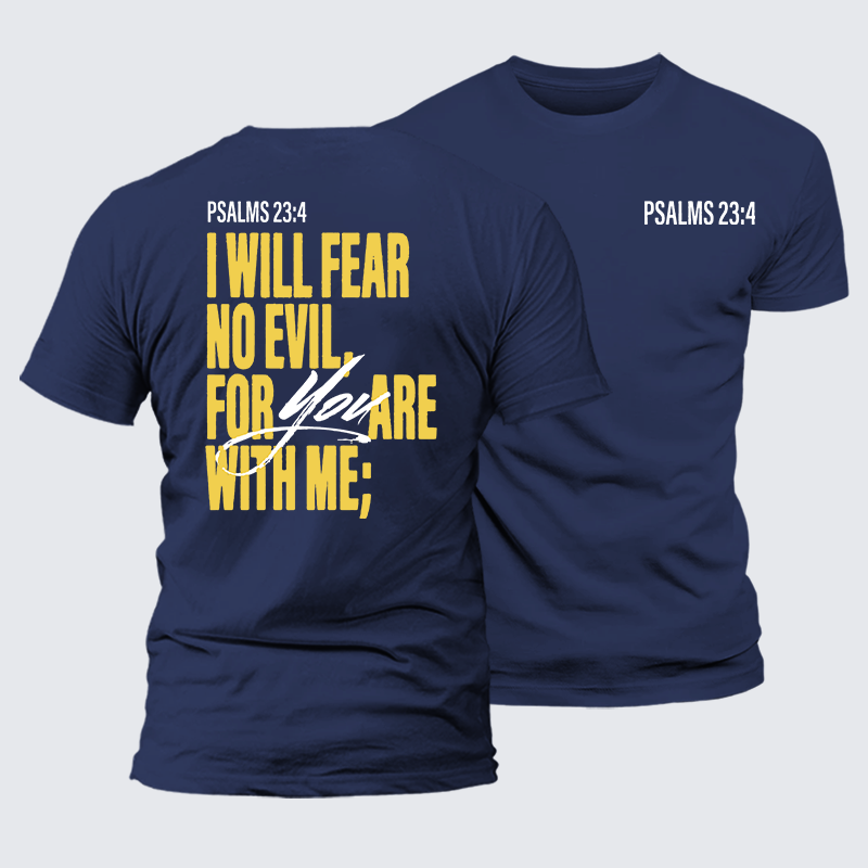 Fear No Evil Jesus God Christian Premium Mercerized Cotton Tee