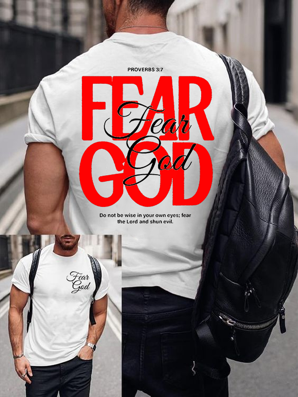 Fear God Jesus God Christian Cotton T-Shirt