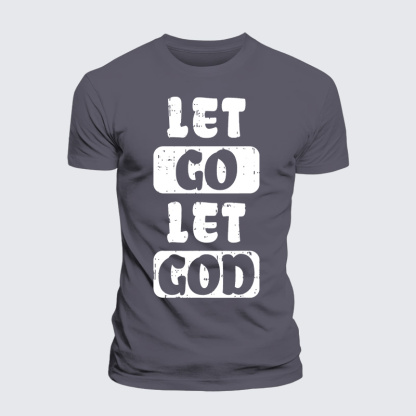 Let Go Let God Jesus God Christian Premium Mercerized Cotton Tee