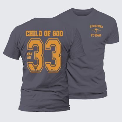 Redeemed By Grace Jesus God Christian Premium Mercerized Cotton Tee