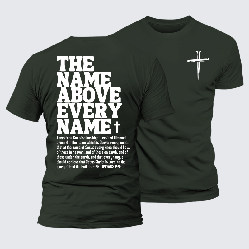 The Name Above Every Name Jesus God Christian Premium Mercerized Cotton Tee