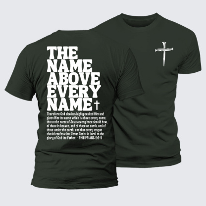 The Name Above Every Name Jesus God Christian Premium Mercerized Cotton Tee