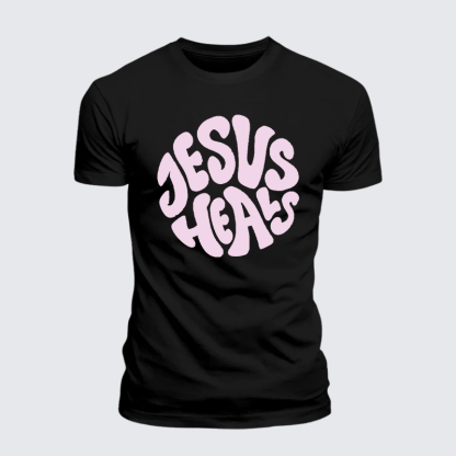Jesus Heals Jesus God Christian Premium Mercerized Cotton Tee