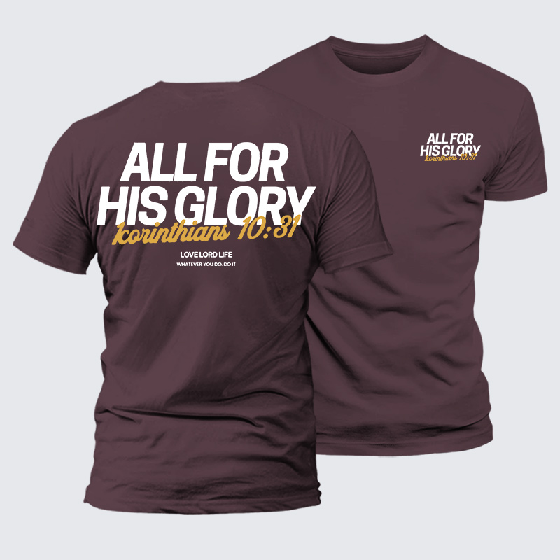 All For His Glory Jesus God Christian Premium Mercerized Cotton Tee