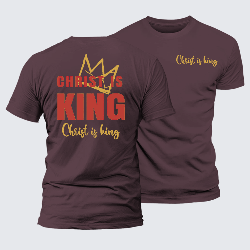 Christ Is King Jesus God Christian Premium Mercerized Cotton Tee