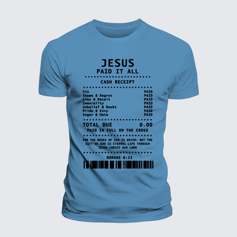 Jesus Paid It All Jesus God Christian Premium Mercerized Cotton Tee