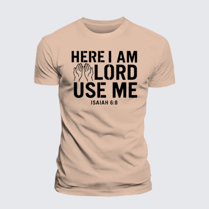 Here l am Lord Use Me Jesus God Christian Premium Mercerized Cotton Tee