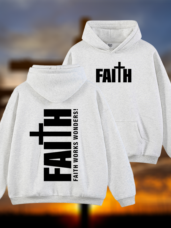 Faith Jesus God Christian Plush Fleece-Lined Hoodie