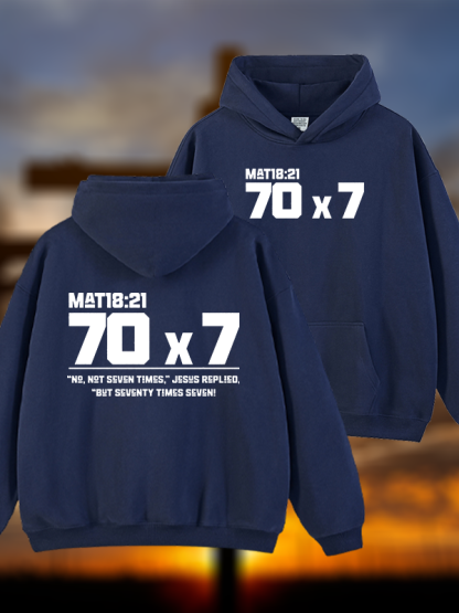 Matthew 18:21 Jesus God Christian Plush Fleece-Lined Hoodie