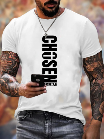 Chosen 1 Peter 2:9 Jesus God Christian Cotton T-Shirt