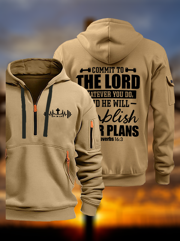 Commit To The Lord Whatever You Do Jesus God Christian Zipper Hoodies