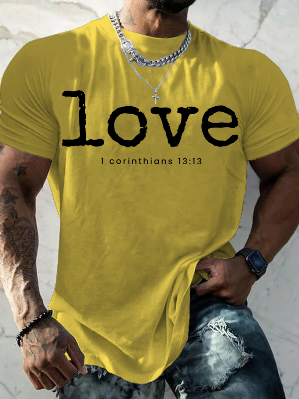 Love 1 Corinthians 13:13 Jesus God Christian Cotton T-Shirt
