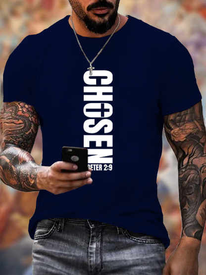Chosen 1 Peter 2:9 Jesus God Christian Cotton T-Shirt