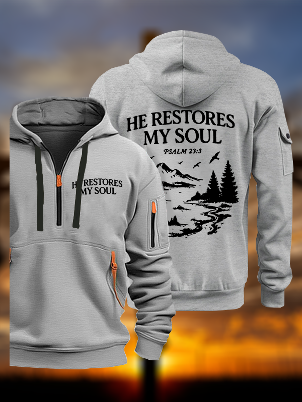 He Restores My Soul Jesus God Christian Zipper Hoodies