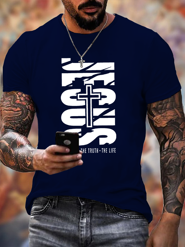 Jesus The Way The Truth The Life Jesus God Christian Cotton T-Shirt