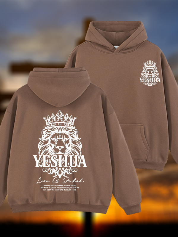 Lion Of Judah Jesus God Christian Plush Fleece-Lined Hoodie