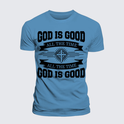 God Is Good All The Time Jesus God Christian Premium Mercerized Cotton Tee