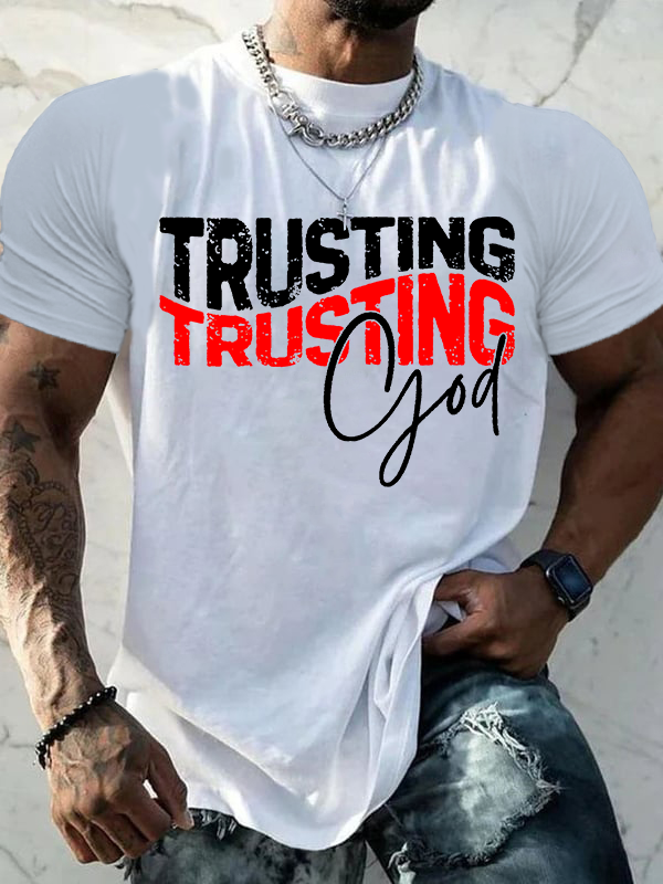 Trust God Jesus God Christian Cotton T-Shirt
