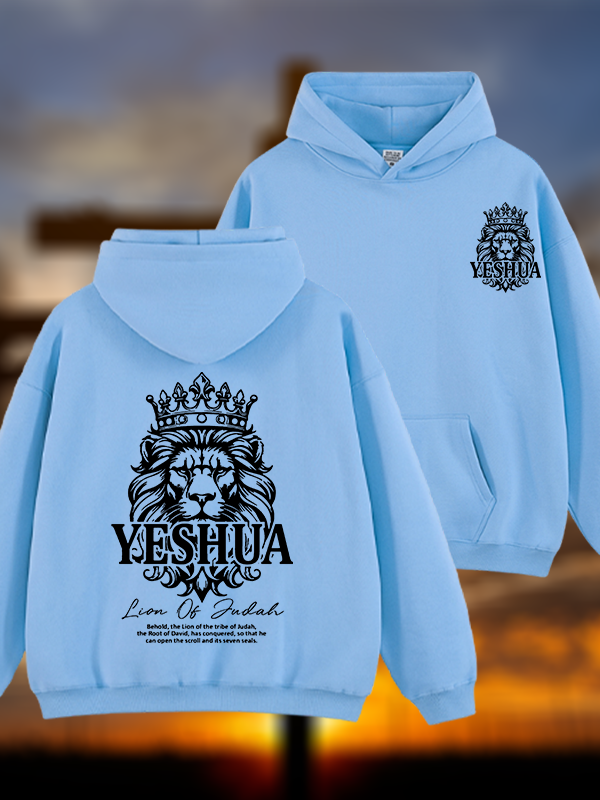 Lion Of Judah Jesus God Christian Plush Fleece-Lined Hoodie