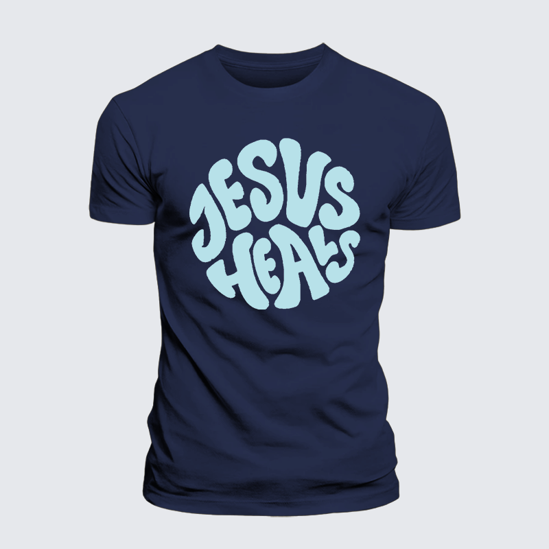 Jesus Heals Jesus God Christian Premium Mercerized Cotton Tee
