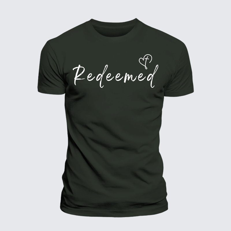 Redeemed Jesus God Christian Premium Mercerized Cotton Tee