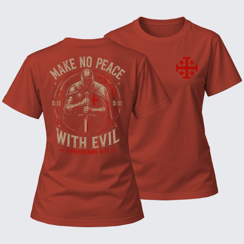Women's T-shirts - Make No Peace with Evil Knight Templar Jerusalem Cross