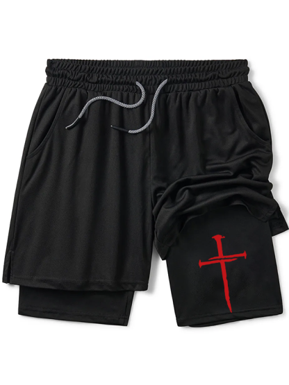 Red Cross Christian Performance Shorts