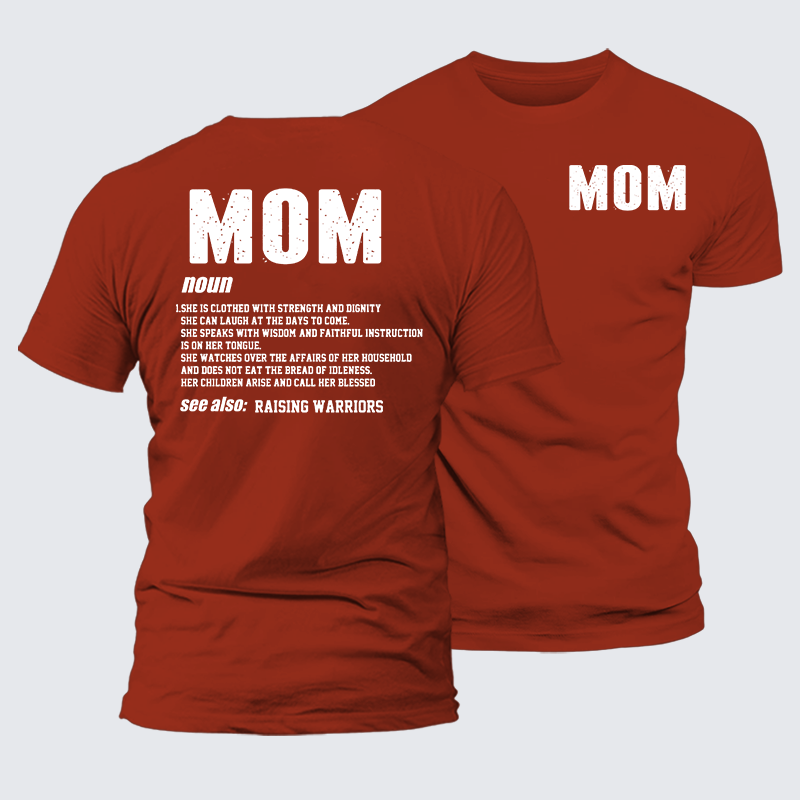 Mom Raising Warriors Jesus God Christian Premium Mercerized Cotton Tee