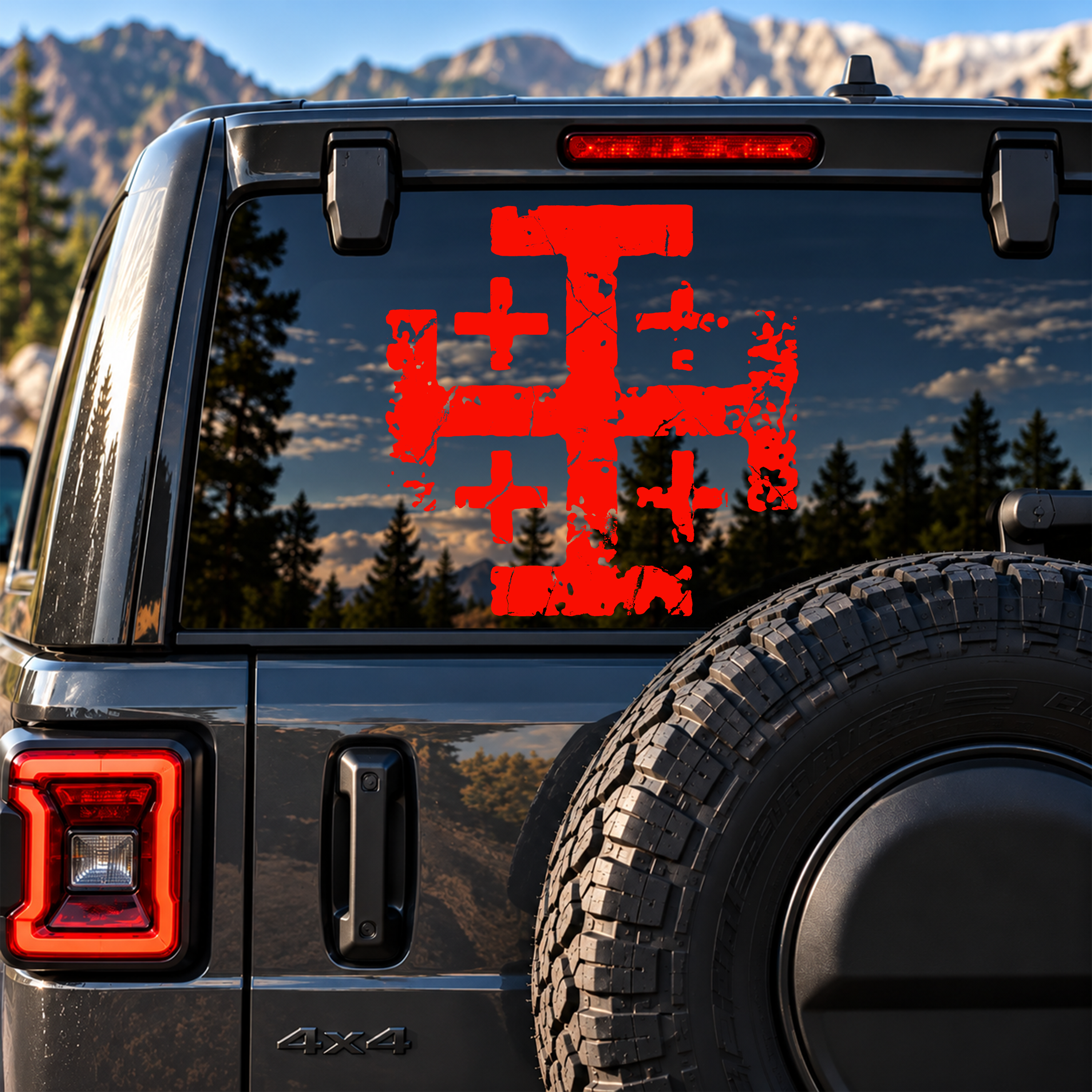 Car & Truck Vinyl Decals  -  Knights Templar Jerusalem Cross