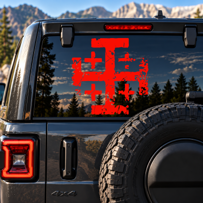 Car & Truck Vinyl Decals  -  Knights Templar Jerusalem Cross