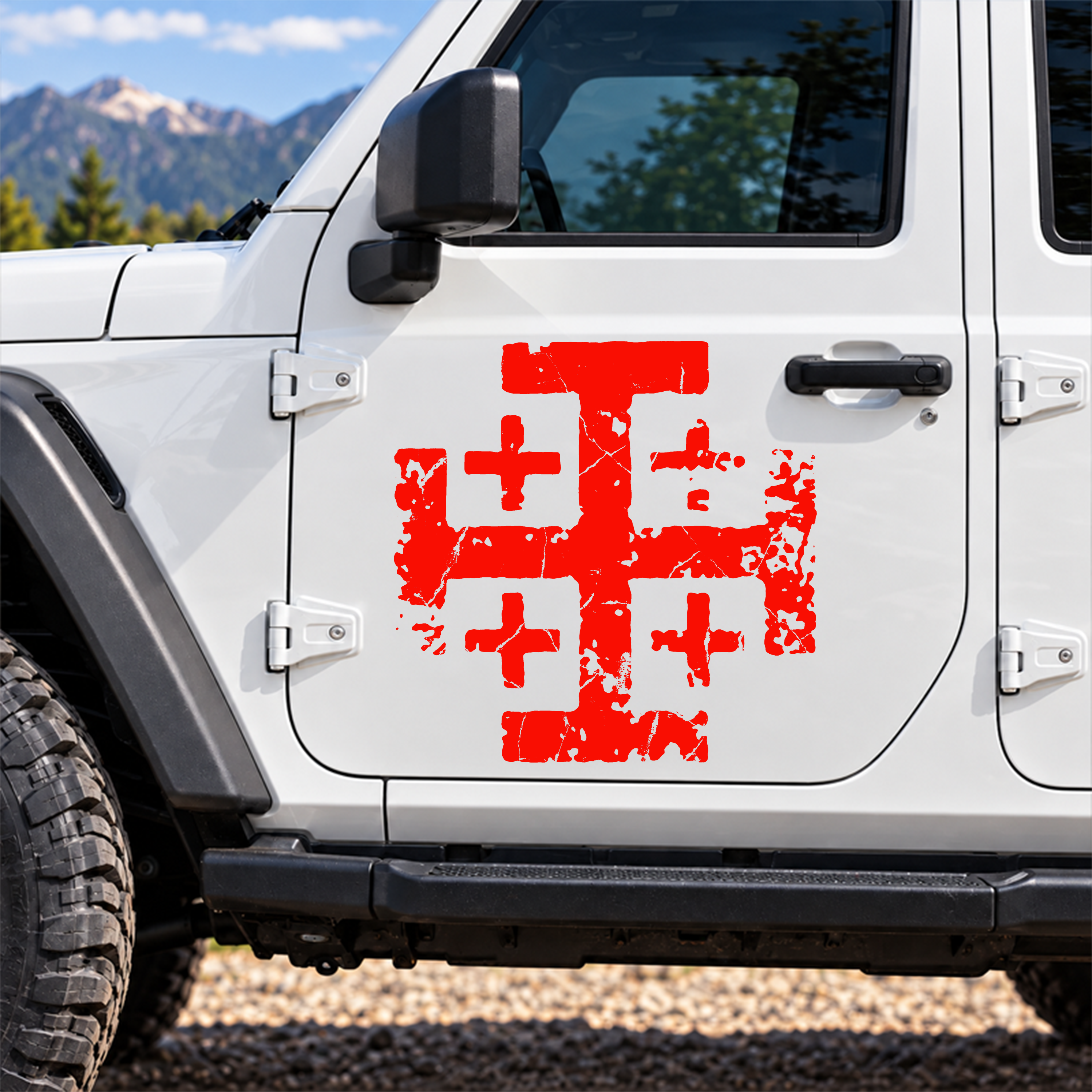 Car & Truck Vinyl Decals  -  Knights Templar Jerusalem Cross