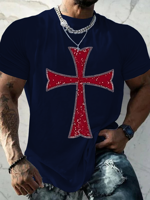 Knights Templar Crusader Cross Cotton T-Shirt