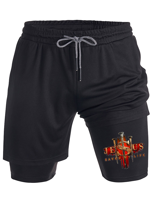 Jesus Saved My Life Christian Performance Shorts