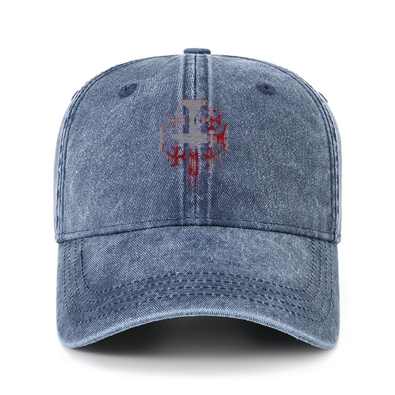 Heritage Washed Cap - Deus Vult - Navy (front)