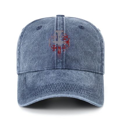 Heritage Washed Cap - Deus Vult - Navy (front)