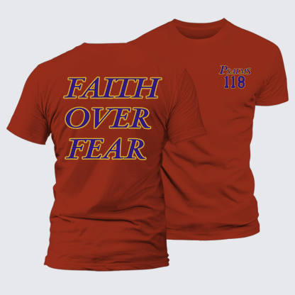 Faith Over Fear Jesus God Christian Premium Mercerized Cotton Tee