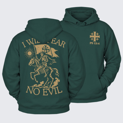 Plush Fleece-Lined Hoodie - I Will Fear - Eden Green (front and back)