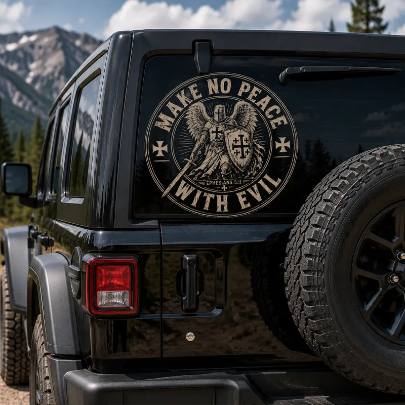 Car & Truck Vinyl Decals-Make No Peace with Evil