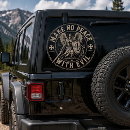 Car & Truck Vinyl Decals-Make No Peace with Evil