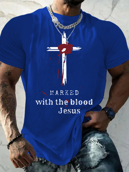 Marked With The Blood Jesus Christian Cotton T-Shirt