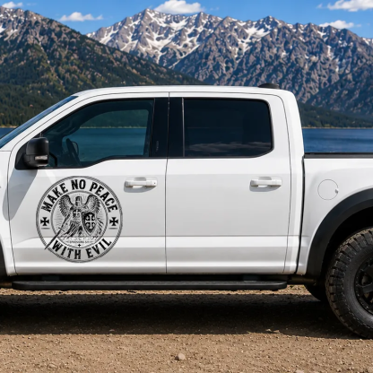 Car & Truck Vinyl Decals-Make No Peace with Evil