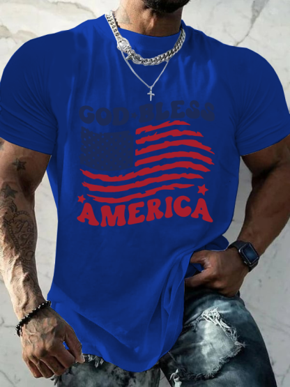 God Bless America Christian Cotton T-Shirt