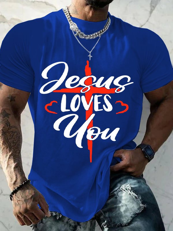 Jesus Loves You Christian Cotton T-Shirt