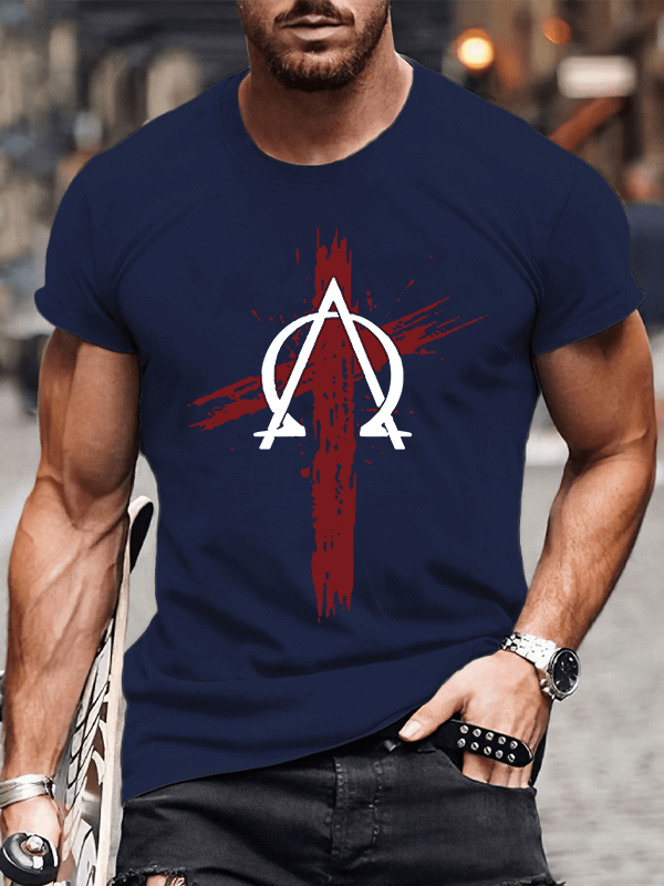 Cross Crew Neck Christian Cotton T-Shirt