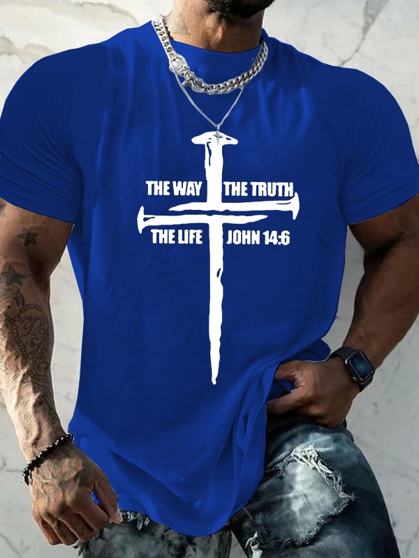 The Way The Truth The Life Christian Cotton T-Shirt