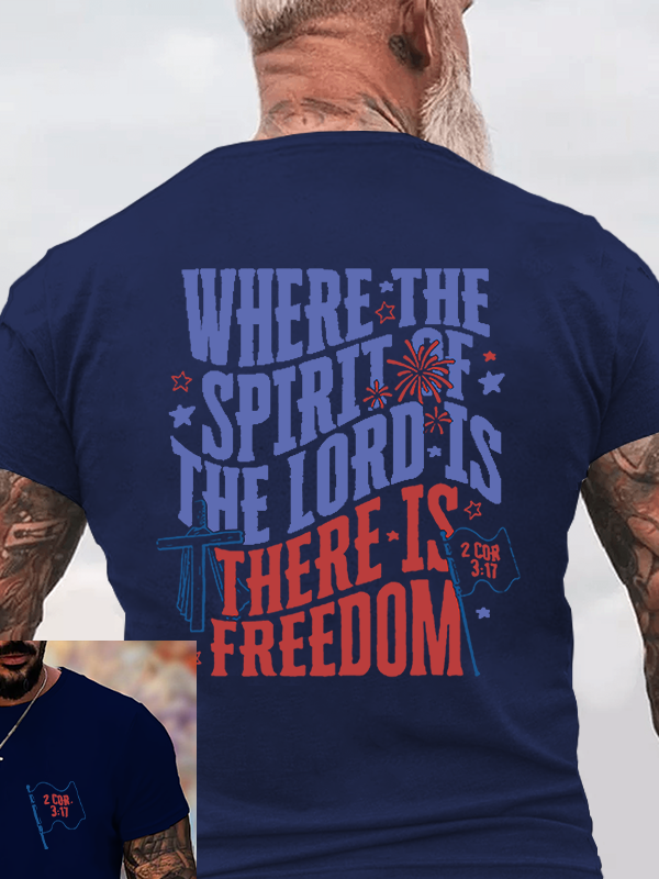 Where The Spirit Of The Lord Christian Cotton T-Shirt