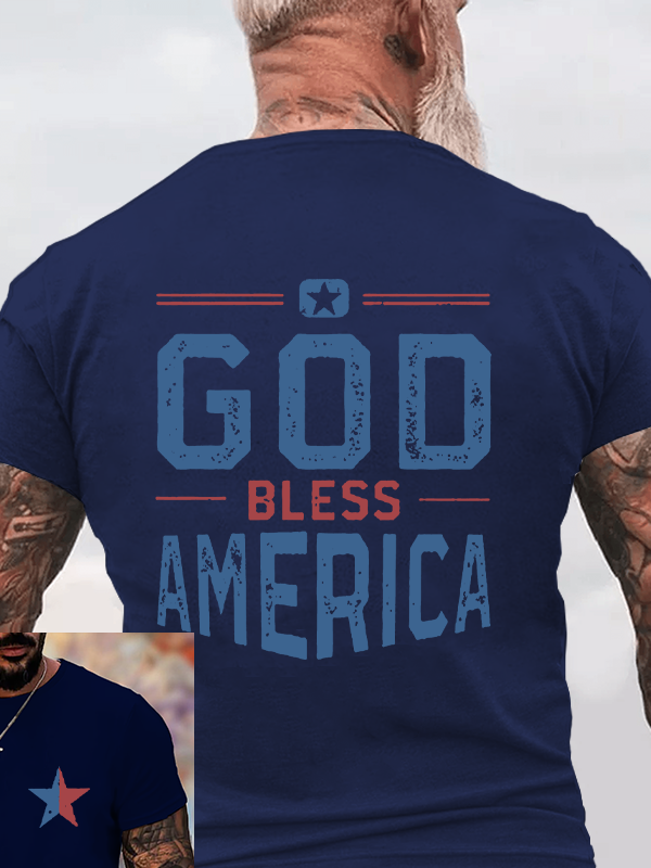 God Bless America Christian Cotton T-Shirt