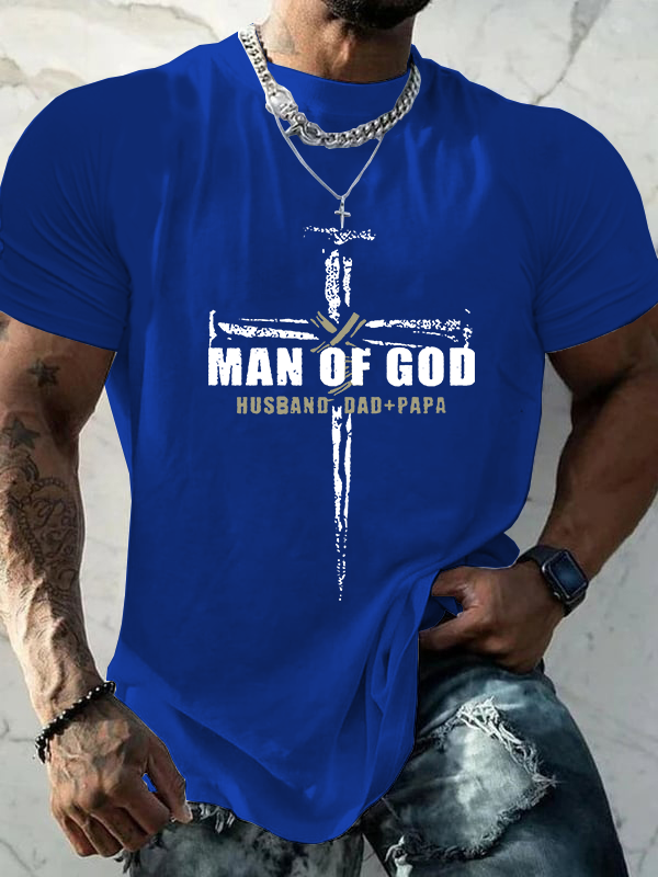 Man of God Christian Cotton T-Shirt