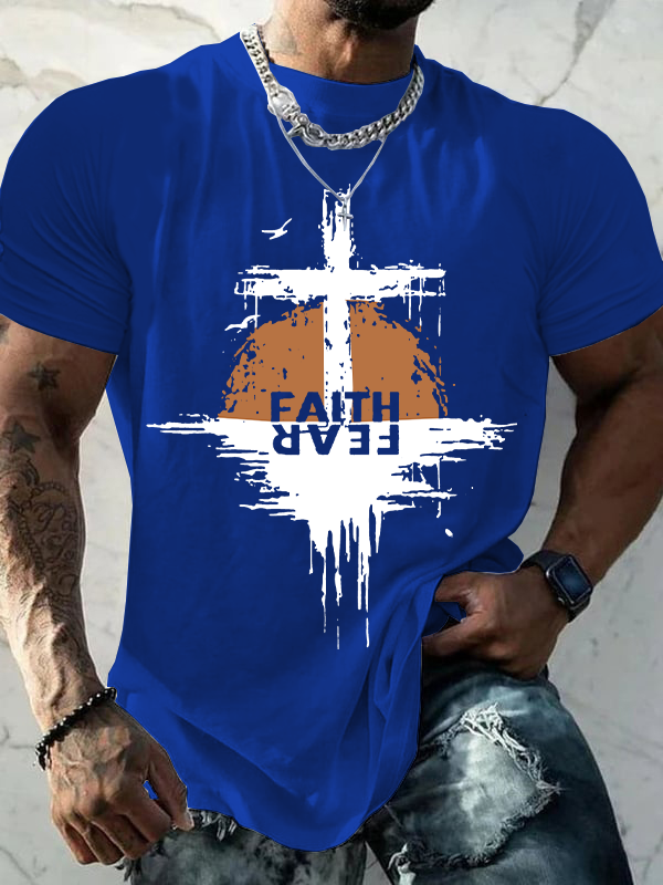 Faith Fear Christian Cotton T-Shirt