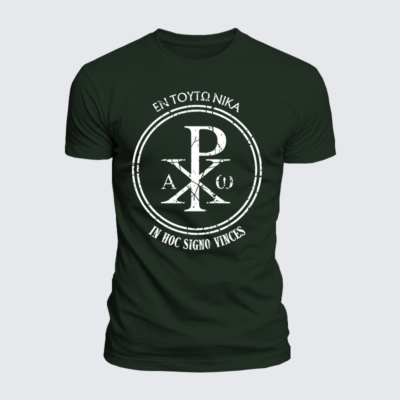 In This Sign Conquer Jesus God Christian  – Luxe Mercerized Interlock Cotton Tee